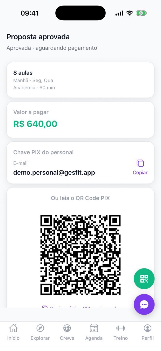 Proposta aprovada com valor a pagar e QR code do Pix