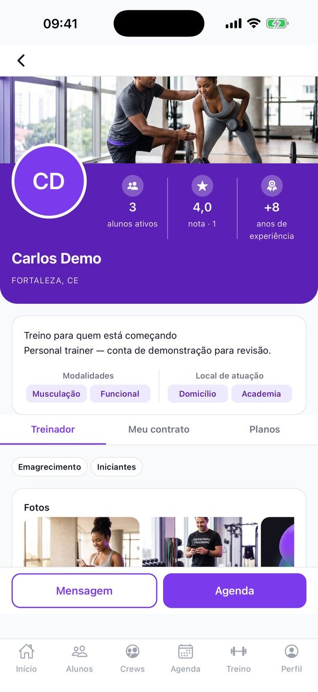 Vitrine do personal trainer no GesFit